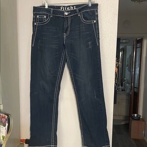 Women's Boot Cut Jeans - Dark Blue